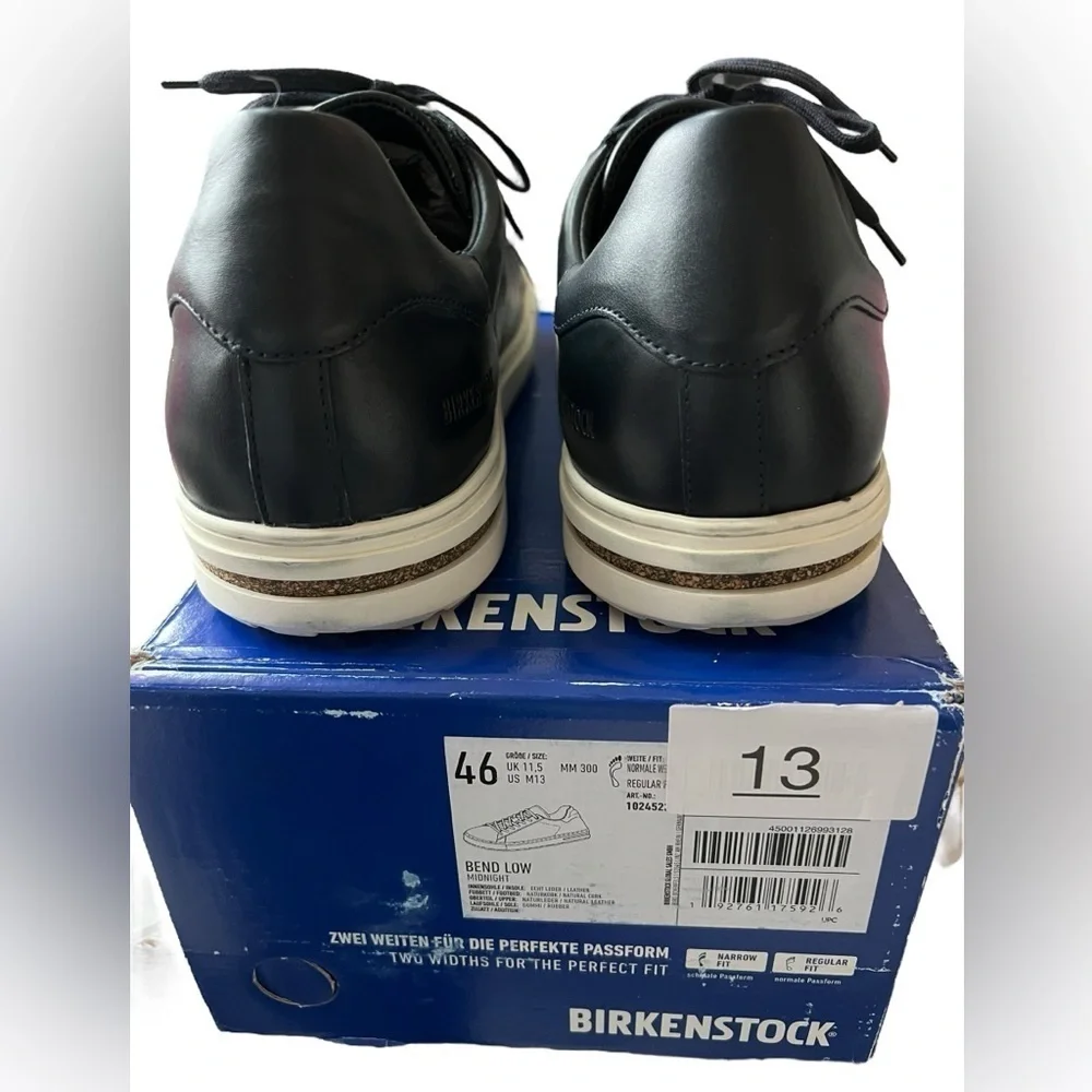 NIB Birkenstock Men’s Bend Low Leather Sneakers in Midnight Blue in size 13